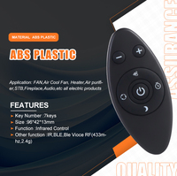 Control Remoto Inalámbrico OEM ODM Personalizado de 7 Teclas IR y RF, Control Remoto con Velocidad Ajustable para Ventilador Eléctrico