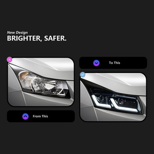 Ensemble de phares à <span class=keywords><strong>LED</strong></span> WLJ pour BMW 2009-2014, DRL à <span class=keywords><strong>LED</strong></span> bicolore pour BMW Série 5, mise à niveau de style, phare avant - Product Image 3