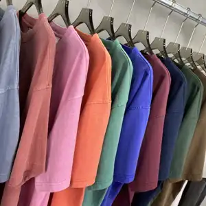 Wholesale 100%Cotton 250G Heavy Washed Solid Color T-Shirt Plus Size Men's Short Sleeve Oversize Tshirt