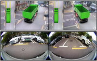 Système de caméra à vision panoramique 360° AHD 1080p avec visualisation et enregistrement en temps réel pour autobus scolaire, autocar, camping-car, fourgonnette, véhicule utilitaire, camionnette