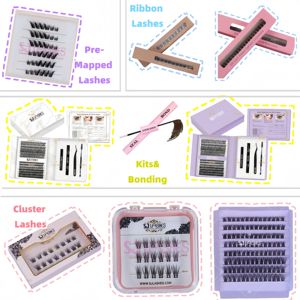 Extension per ciglia a doppio grappolo laterale Color moka Coco con sigillo liquido <span class=keywords><strong>di</strong></span> incollaggio marrone - Product Image 3