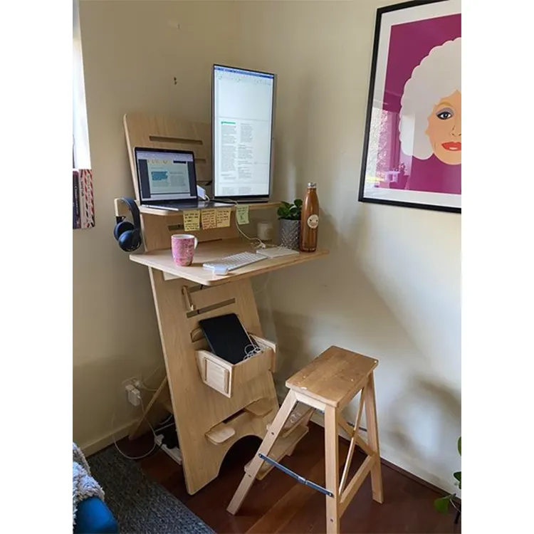 Aktualisierte Version Sit Stand Up Lifting Computer Büro tisch mit einer Schublade Holz höhen verstellbarer Stehpult