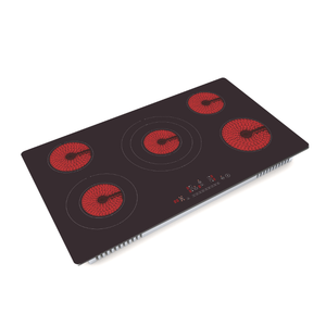 Placa caliente eléctrica de 90cm, placa vitrocerámica <span class=keywords><strong>Vitro</strong></span> con control de perilla, 5 quemadores - Product Image 6