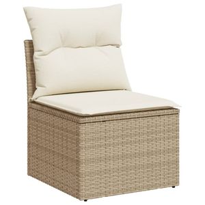 Ensemble de jardin en rotin PE beige avec structure en acier thermolaqué 100% polyester, élégant et mobilier de jardin - Product Image 4