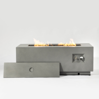 Table de foyer au gaz naturel de 42 pouces, 2 pièces, 50000 BTU, rectangulaire, en acier Corten, avec pare-vent en verre, écologique, pour patio, terrasse, jardin