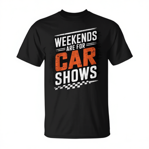 Camiseta con estampado gráfico informal para hombre, color negro, Weekends Are For Car Shows - Product Image 2