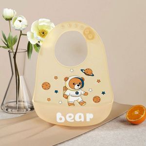 Baberos de Bebé Ajustables con Estampado de Dibujos Animados Personalizados, Baberos de Silicona de Grado Alimenticio Impermeables - Product Image 1