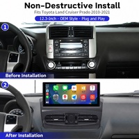 Autoradio Android pour Toyota Land Cruiser Prado 2010-2021, lecteur multimédia vidéo 12,3 pouces, navigation GPS, écran tactile