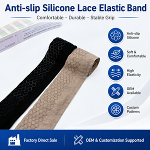 OEM Anti-slip Silicone Lace Elastic <strong>Tape</strong> for Shapewear - Product Image 1