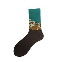 Personnalisé vente en gros prix d'usine qualité unisexe femmes hommes nuit étoilée Art peinture chaussettes Van Gogh moderne Renaissance