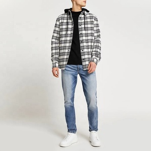 Veste en laine pour hommes avec capuche avec cordon de serrage détachable fermeture éclair <span class=keywords><strong>surchemise</strong></span> d'hiver avec décoration à motif 3D vente en gros - Product Image 4
