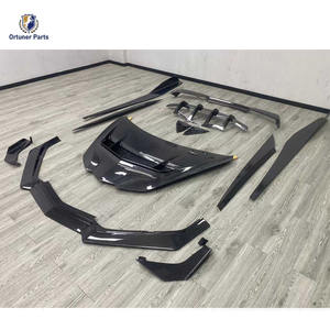 Nouveau kit carrosserie en fibre de carbone pour <span class=keywords><strong>Corvette</strong></span> C8 Ortuner : lèvre avant à visser, diffuseur, jupes latérales, spoiler, pare-chocs de voiture, découpes pour l'échappement - Product Image 4