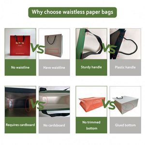 Sacs cadeaux en papier cartonné blanc grand format, personnalisables avec logo, écologiques, recyclables, laminés, de luxe, sans pli central, vente en gros - Product Image 2