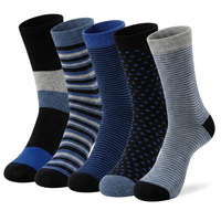 Prêt à expédier – Lot de 5 paires de chaussettes habillées en coton pour hommes, respirantes et décontractées
