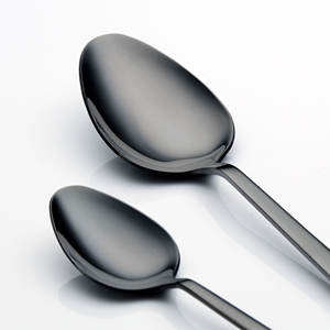 Juego de cubiertos de lujo a granel, logotipo personalizado, juego de cubiertos de acero inoxidable elegante negro para fiesta - Product Image 5