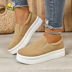 Baskets compensées à enfiler pour femme en daim avec bande élastique, confortables, décontractées, pour la marche quotidienne, vente en gros - Product Image 5