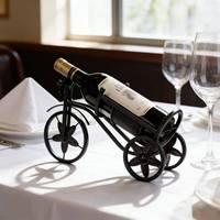 Porte-bouteilles décoratif en fer forgé de style rétro européen Zunck pour la présentation de vin rouge, idéal pour les articles de décoration intérieure