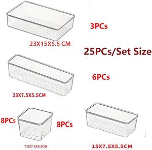 Lot de 25 plateaux de rangement en plastique pour tiroirs, 4 tailles, polyvalents pour salle de bain - Product Image 2