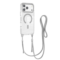 Étui de téléphone magnétique antichoc double couche en TPU pour iPhone 17 Pro Max, épaisseur 2,5 mm, avec cordon réglable pour collier