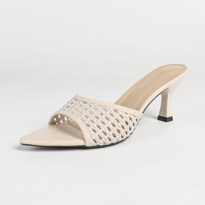 New Arrival Elegant Pointed Toe <strong>Kitten</strong> <strong>Heel</strong> <strong>Mules</strong> Hollow Out Weave Slip on High <strong>Heel</strong> Sandals for Women and Ladies - Product Image 6