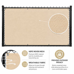 Rouleau de treillis respirant en HDPE traité anti-UV pour clôture de jardin, patio et couverture de grillage à mailles – Système de tension intégré pour une intimité optimale - Product Image 3