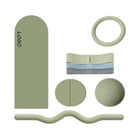 Kit de Fitness Personnalisé pour la Maison : Barre d'Haltères, Haltères en Silicone, Anneau de Résistance, Bande de Résistance, Ballon de Yoga, Tapis de Yoga, Accessoires de Pilates