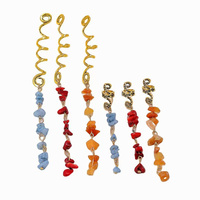 Lot de 6 bijoux de cheveux en alliage doré, pendentifs tresses et breloques étoiles pour accessoires de dreadlocks