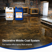 Peinture époxy liquide effet marbre, application au pinceau et au pistolet, pour sols en béton et en métal, kit de peinture pour sols