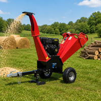 Broyeur à tambour KNDMAX GC155-2, moteur à essence et entraînement par prise de force, démarrage électrique, 360 °   Goulotte de décharge rotative, certifiée TUV CE