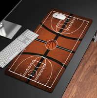 Tapis de souris étendu avec design terrain de basket, tapis de bureau, tapis de clavier pour ordinateurs portables et usage professionnel, impression haute définition