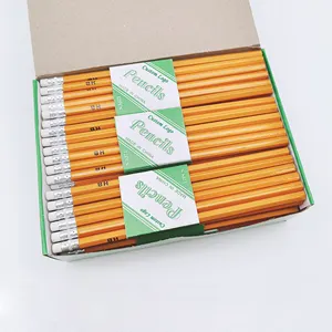 โปรโมชั่นที่กําหนดเอง Hb 7 นิ้วไม้สีเหลืองโรงเรียนมาตรฐาน Hb ดินสอเหลาพร้อมยางลบ