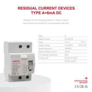 ONESTO Disjoncteur RCD sur rail DIN 25A 40A 63A <span class=keywords><strong>Type</strong></span> <span class=keywords><strong>a</strong></span> RCD 240V 415V Dispositif à courant résiduel 6mA <span class=keywords><strong>30mA</strong></span> Disjoncteurs RCD - Product Image 2