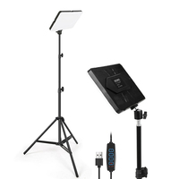 Panneau lumineux LED avec trépied réglable de 2 m, 3 modes de couleur, lumière vidéo de studio à intensité variable pour la diffusion en direct et la photographie