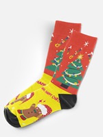 Expédition rapide d'usine, chaussettes de Noël en sublimation numérique, spandex/polyester, antibactériennes, respirantes, couleur pleine, dessin animé