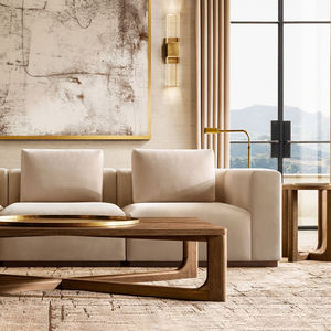 अच्छी गुणवत्ता वाली आधुनिक गर्म बिक्री लिविंग रूम सोफा ठोस लकड़ी फ्रेम एल-आकार सोफे के साथ सेट - Product Image 2