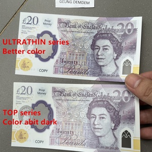 Siêu mỏng Polymer Prop tiền Anh thực tế phim nhựa Prop ghi chú GBP 20 pound Queens gbp-pound hiệu ứng mờ không sáng bóng - Product Image 5