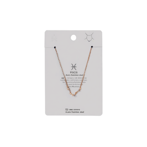 Collar con Cuentas de Acero Inoxidable, Diseño del Zodiaco Piscis, Joyería de Moda - Product Image 2