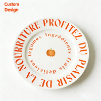Assiette à dîner en porcelaine de style anglais avec lettres personnalisées en gros, assiette à dessert, assiette à pâtes en céramique pour la maison