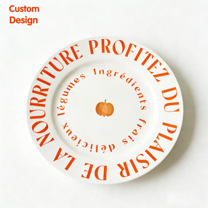 <span class=keywords><strong>Assiette</strong></span> à dîner en porcelaine de style anglais avec lettres personnalisées en gros, <span class=keywords><strong>assiette</strong></span> à dessert, <span class=keywords><strong>assiette</strong></span> à pâtes en céramique pour la maison - Product Image 1