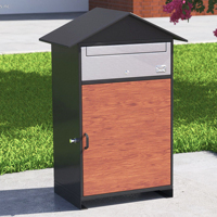 Boîte à colis autoportante en métal pour toit de maison, avec fente à lettres effet bois, verrouillable, anti-pêche, boîte aux lettres extérieure pour villa OEM ODM