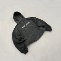Sweat-shirts personnalisés OEM avec logo, effet délavé, vintage, coupe oversize, en coton épais, streetwear pour hommes, coupe carrée, vierges, effet usé