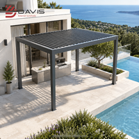 Pergola de jardin en aluminium avec système de toit pliant électrique pour l'hôtellerie et les projets commerciaux