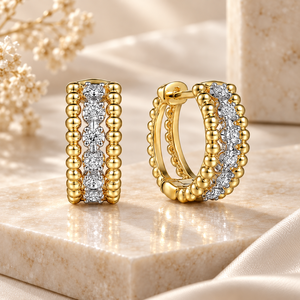 Orecchini a Cerchio Rotondi per Donne, Accessori per Orecchie Semplici per Uso Quotidiano - Product Image 1