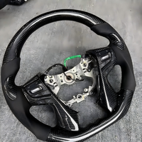 Setir Mobil Balap Kulit Serat Karbon Asli Bentuk Dasar Rata Nyaman Digunakan untuk Mazda 3 Axela CX4 CX5