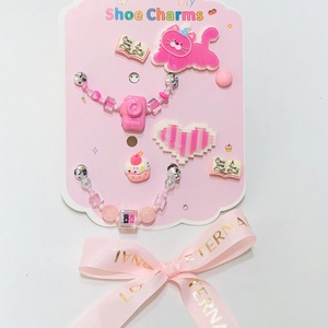 Accessoires de chaussures pour femmes, lot de 8 breloques réutilisables en forme de cœur de <span class=keywords><strong>chat</strong></span> rose pour décoration d'orteils, DIY - Product Image 1