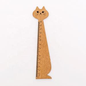 Kreativer Schreibwaren lieferant Niedliche Katzen form Kinder 15cm Holz lineal für die Schule - Product Image 6