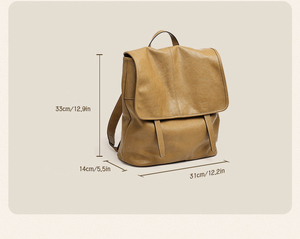 Sac à dos messager en cuir véritable personnalisé, cuir tanné végétal, grande capacité, sac à dos décontracté pour femmes, pour le travail et les trajets quotidiens - Product Image 3