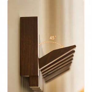 رف مناشف ملابس خشبي حديث متعدد الوظائف من خشب الجوز الصلب من شمال الولايات المتحدة مثبت على الحائط بتصميم بسيط على شكل بيانو - Product Image 4