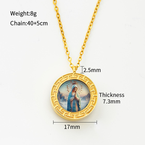 GIVELUCK Vente en gros de bijoux religieux, collier avec pendentif Vierge Marie <span class=keywords><strong>Jésus</strong></span>, pendentif <span class=keywords><strong>photo</strong></span> personnalisé, collier en acier inoxydable - Product Image 6