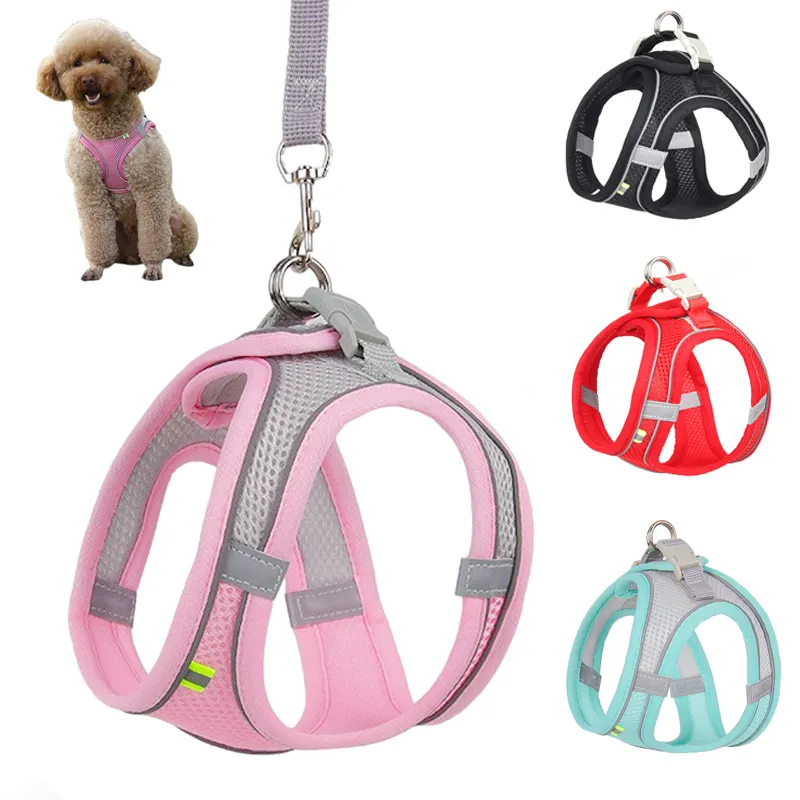 Verstelbaar Puppy Kattentuigvest Franse Bulldog Chihuahua Mopshond Outdoor Lopende Hondenriem En Harnasset Voor Kleine Honden